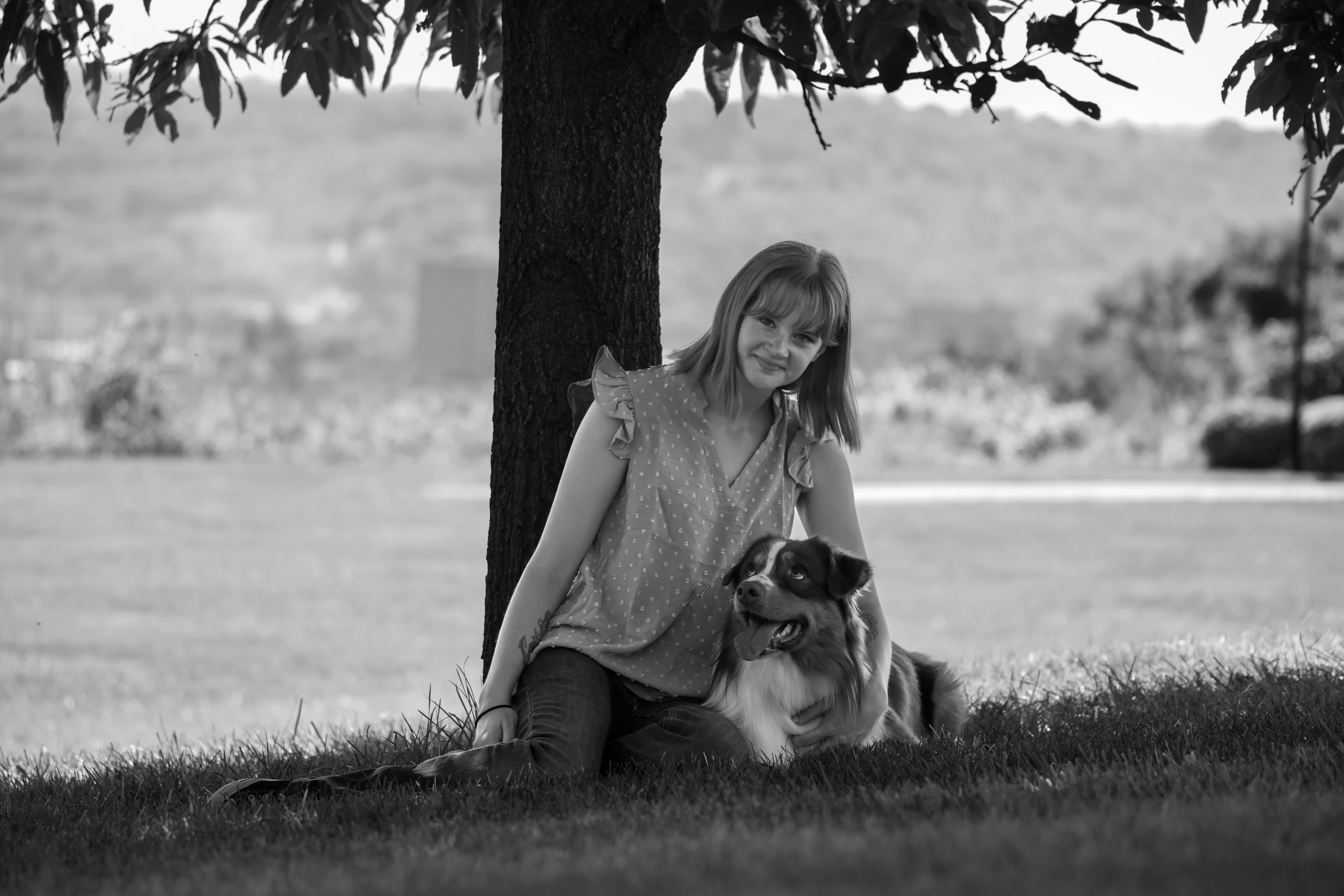 Kylea Norton with her Australian Shepherd