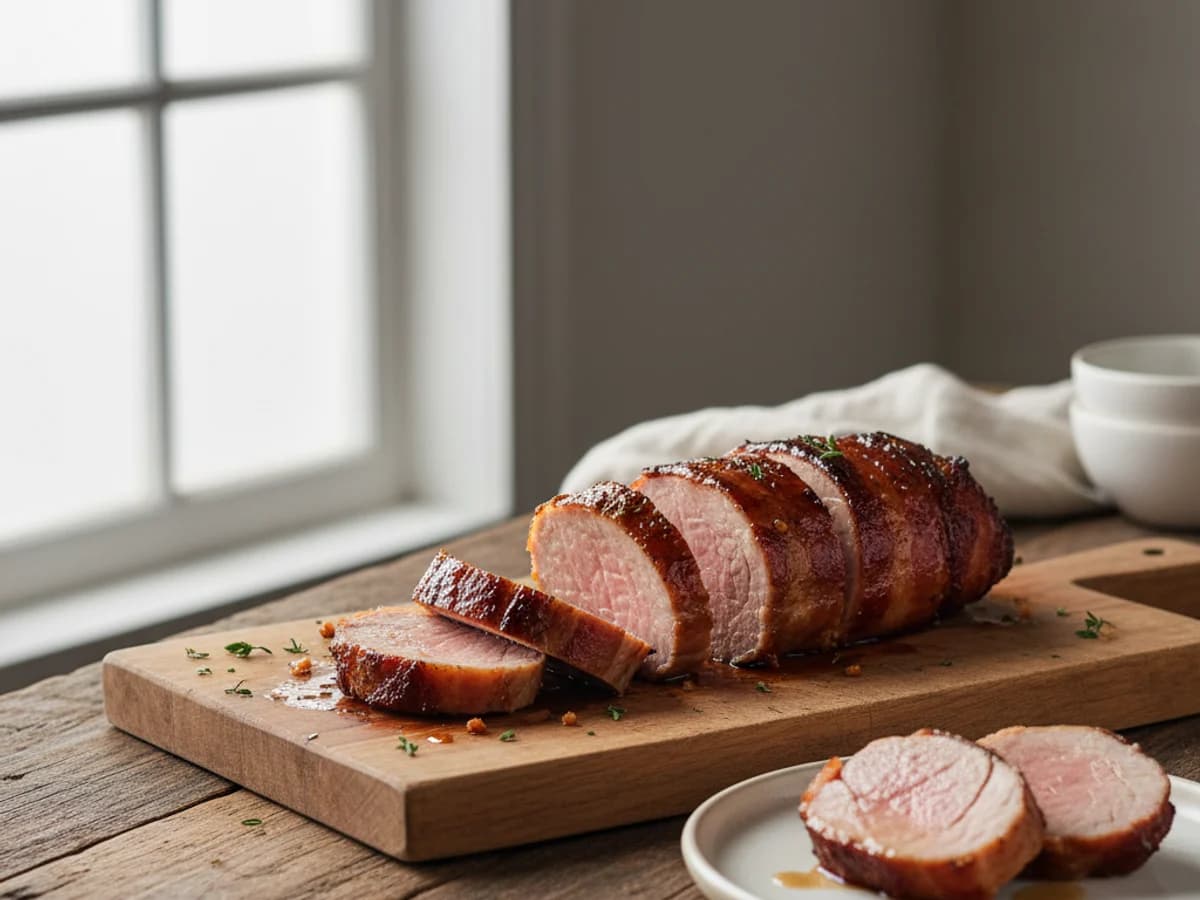 Bacon-Wrapped Pastured Pork Tenderloin