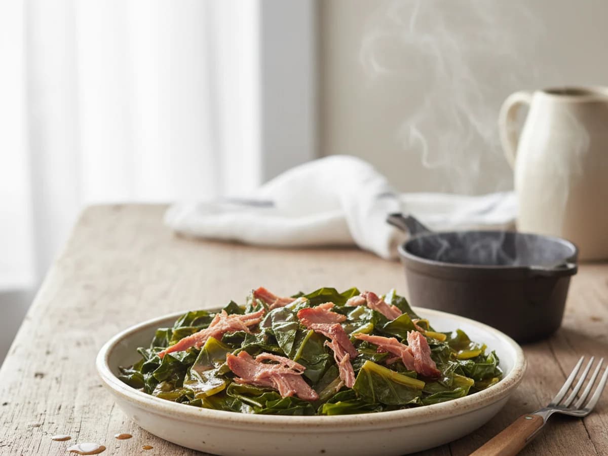 Braised Collard Greens with Pastured Ham Hock