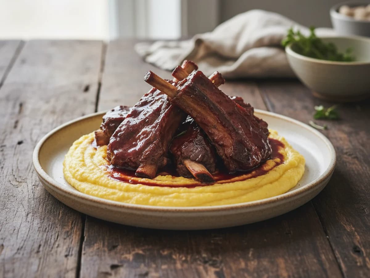 Braised Pastured Lamb Denver Ribs