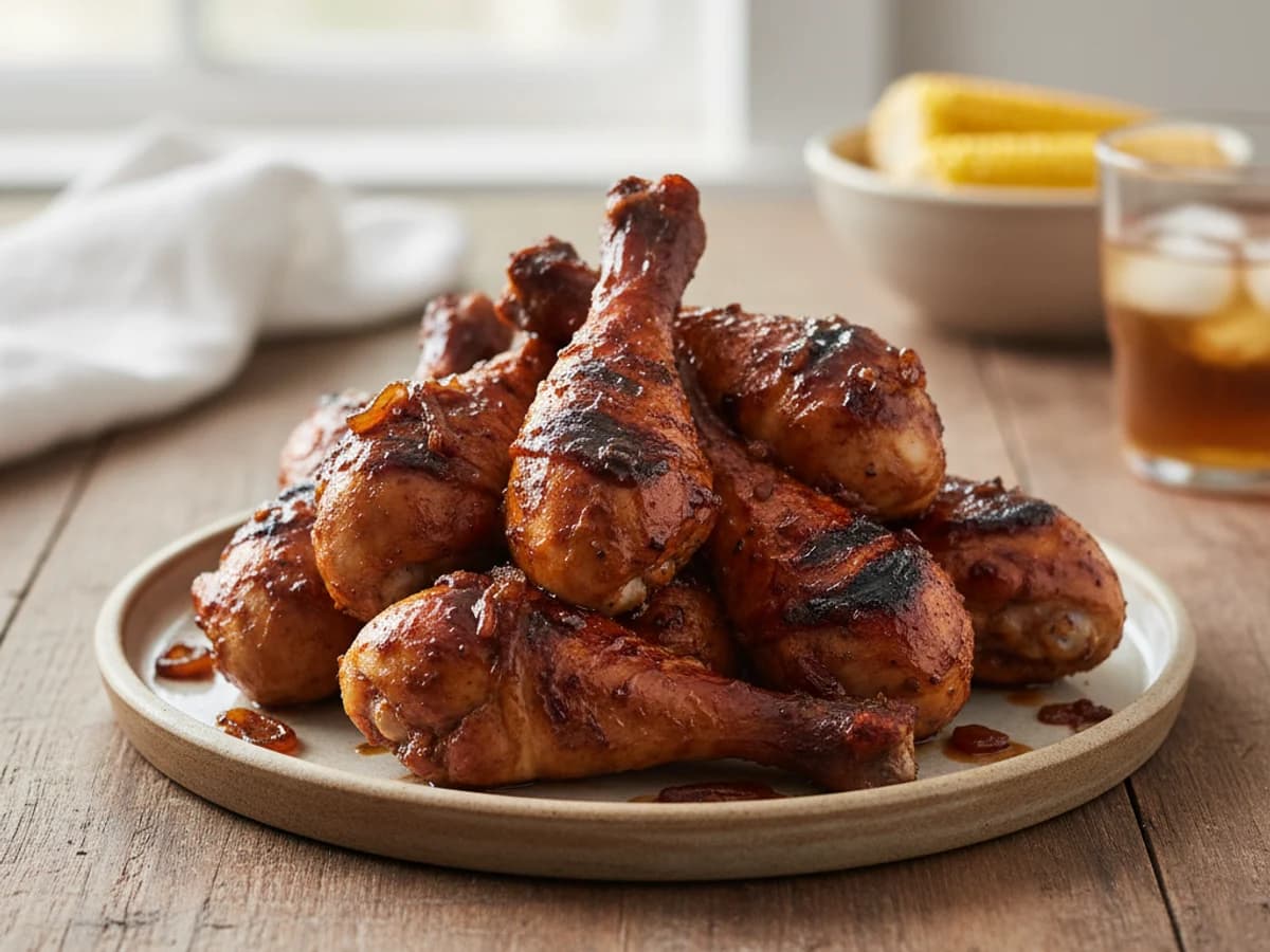 Grilled BBQ Pastured Chicken Drumsticks