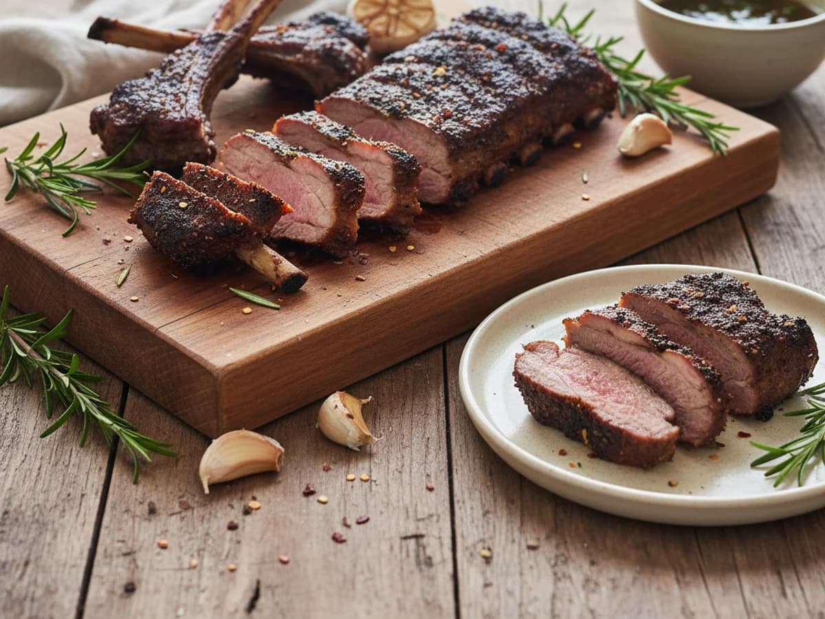 Grilled Pastured Lamb Denver Ribs