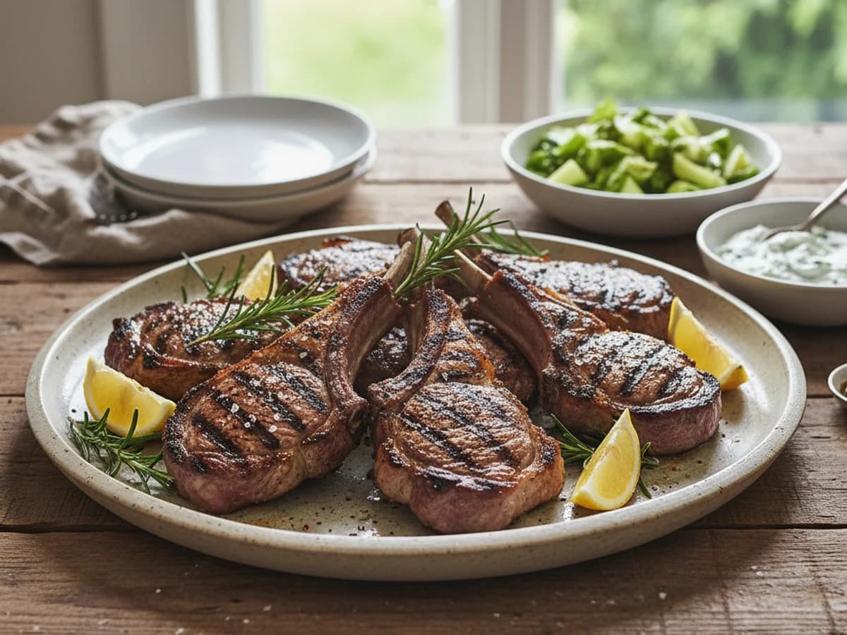 Grilled Pastured Lamb Leg Steaks