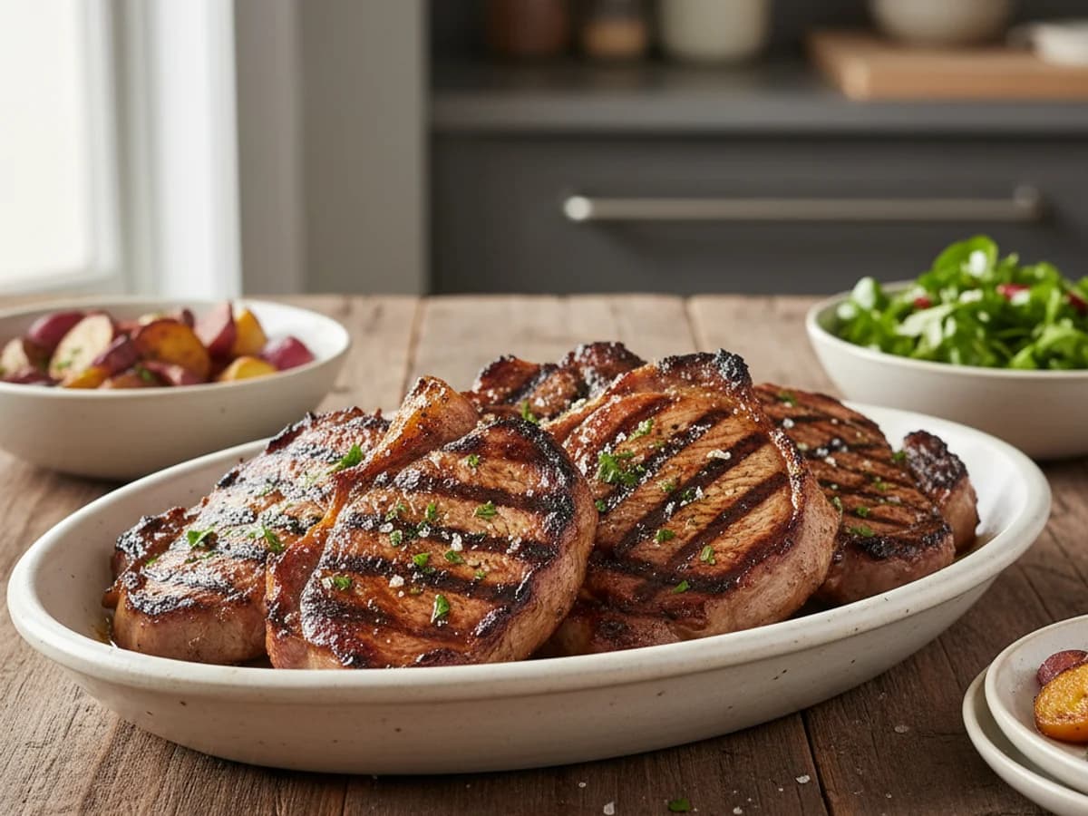 Grilled Pastured Pork Shoulder Steaks
