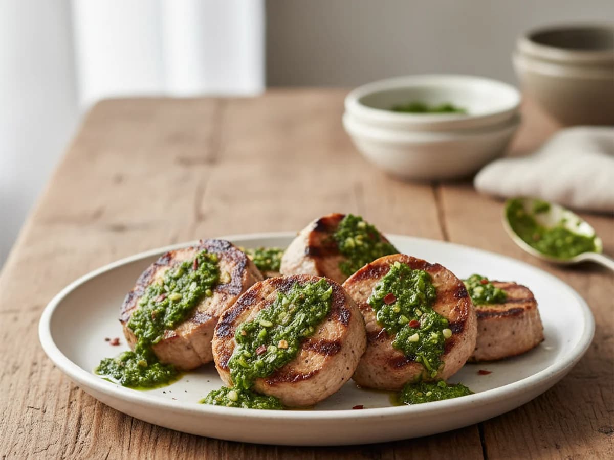 Grilled Pastured Pork Tenderloin with Chimichurri
