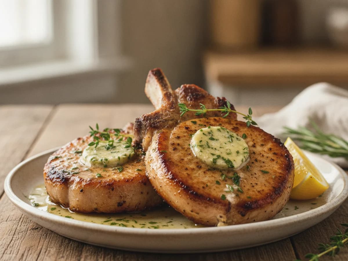 Herb-Butter Pastured Pork Chops
