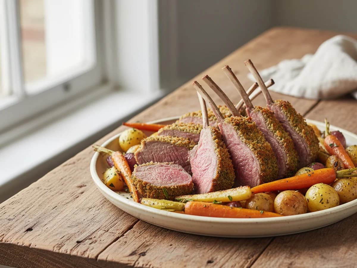 Herb-Crusted Pastured Rack of Lamb