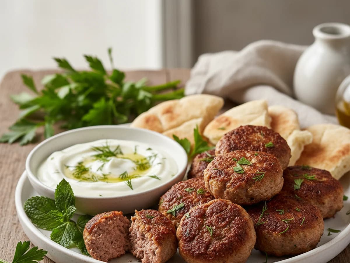 Pastured Lamb Meatballs with Yogurt Sauce
