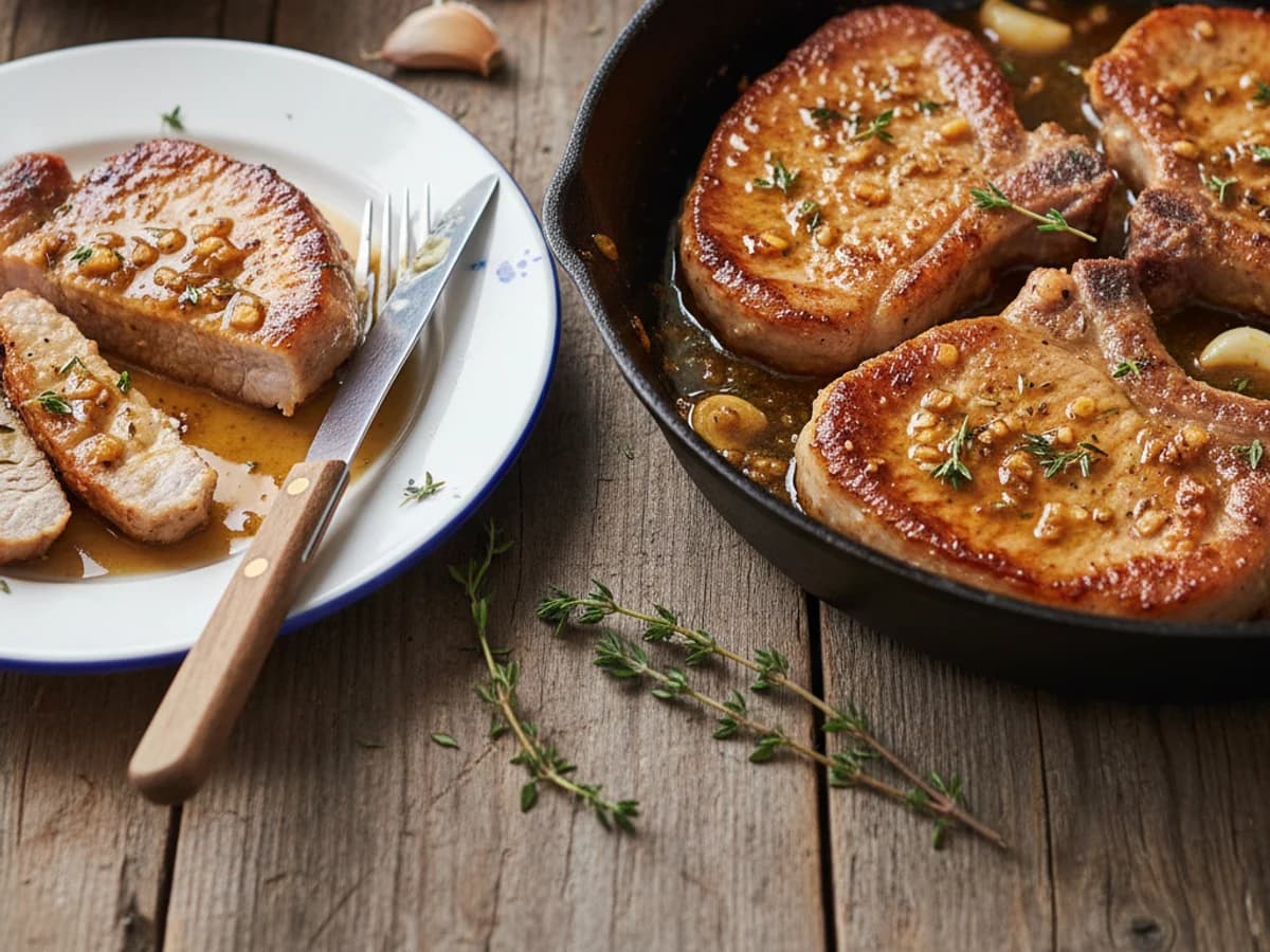 Pan-Seared Pastured Boneless Pork Chops with Pan Sauce