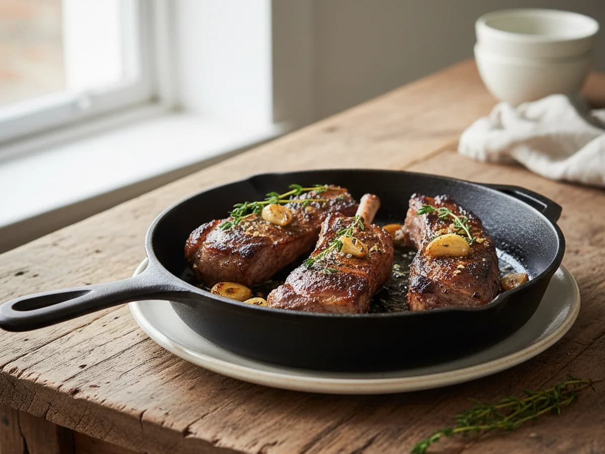 Pan-Seared Pastured Lamb Denver Ribs